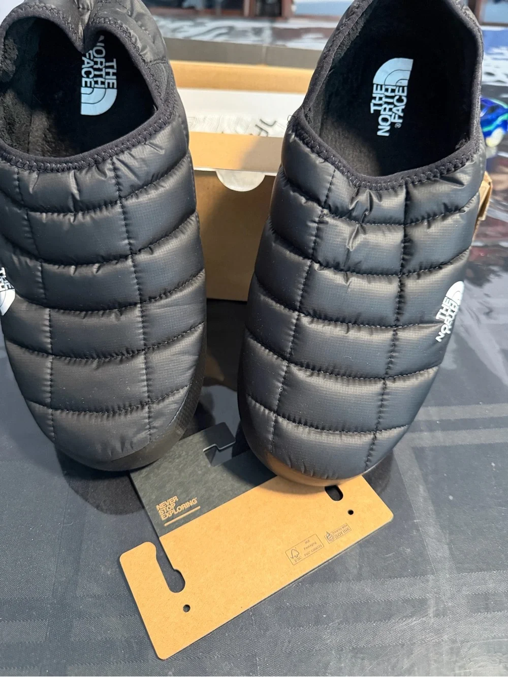 The North Face Black Insulated Quilted Slip-On Mules